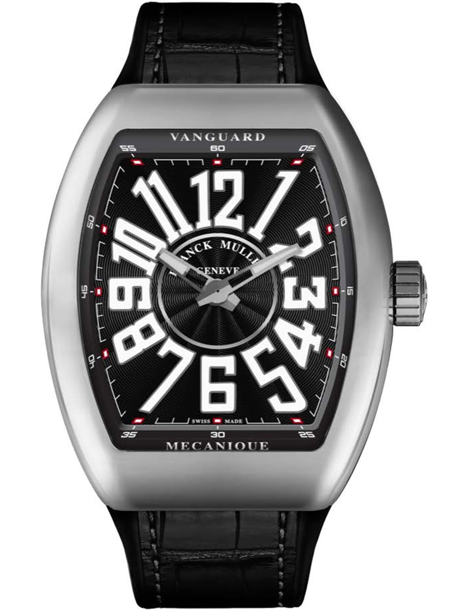 VanGuard Slim 41mm in Steel on Black Alligator Leather Strap with Black Dial