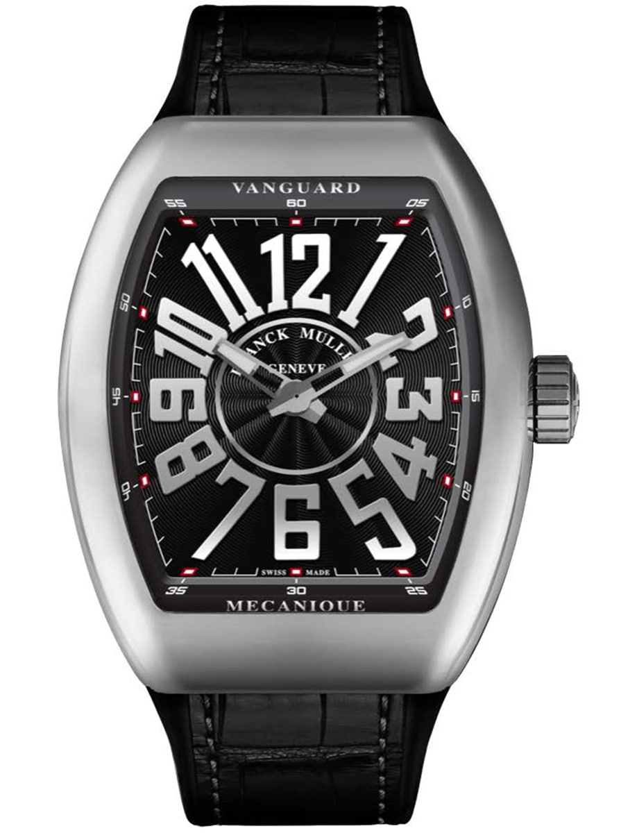 VanGuard Slim 41mm in Steel on Black Alligator Leather Strap with Black Dial