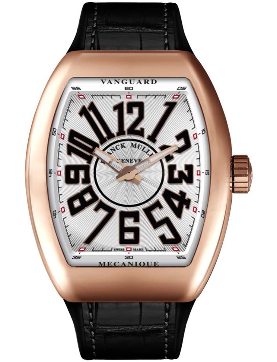 VanGuard Slim 41mm in Rose Gold on Black Alligator Leather Strap with Silver Dial