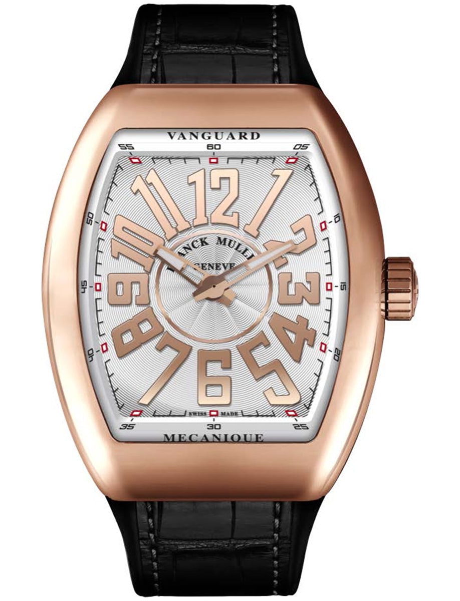 VanGuard Slim 41mm in Rose Gold on Black Alligator Leather Strap with Silver Dial