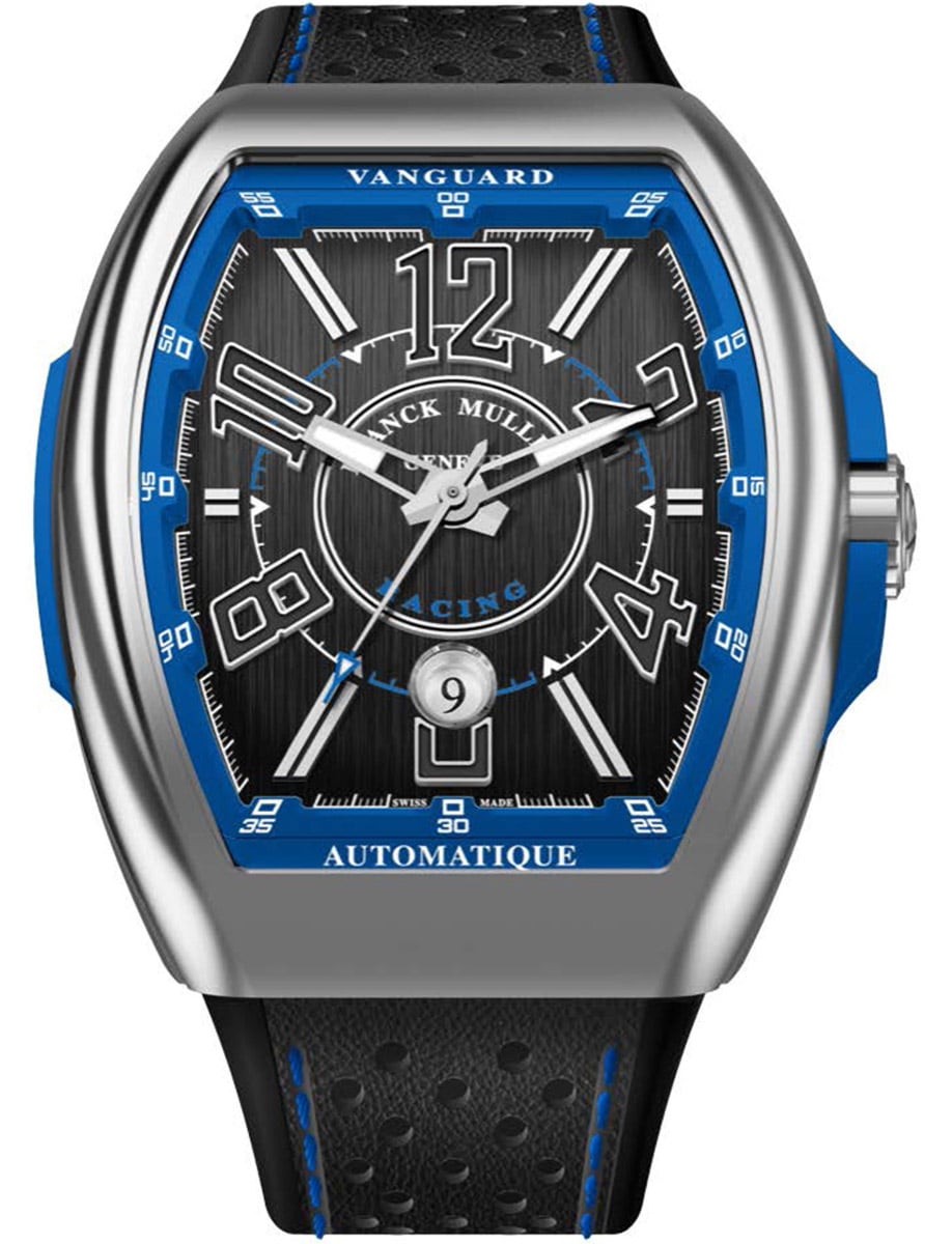 Vanguard Racing 45mm in Steel on Black Alligator Leather Strap with Black Dial