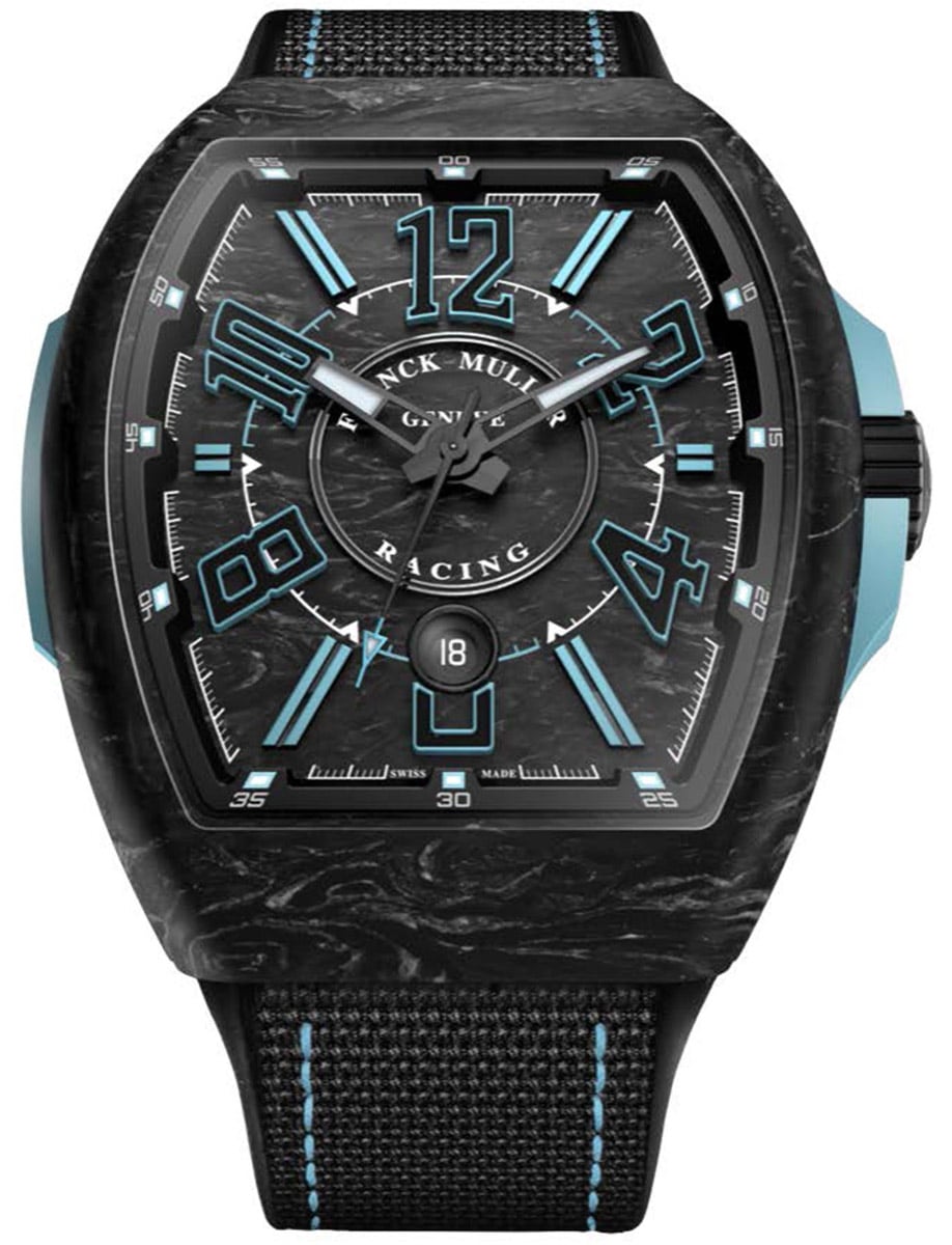 Vanguard Racing 45mm in Forged Carbon on Black Nylon Strap with Black Dial