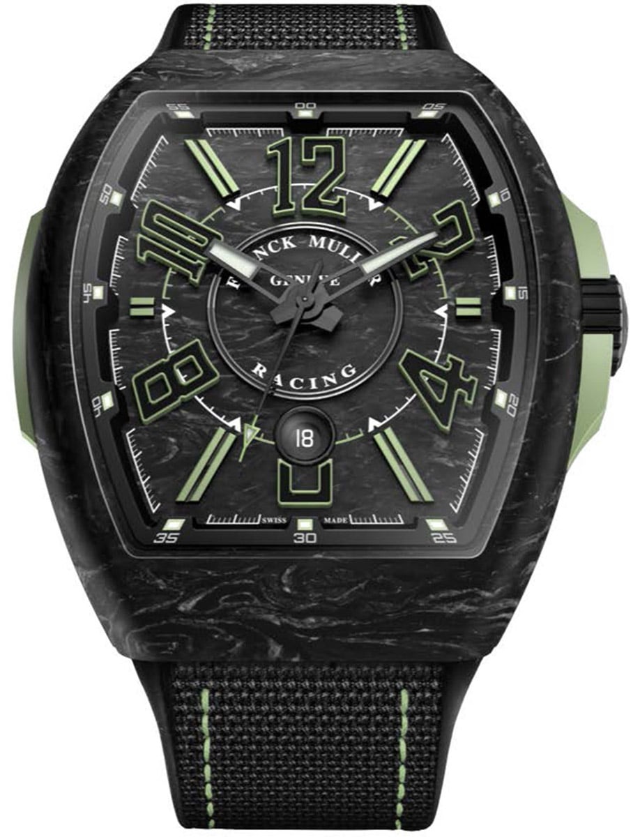 Vanguard Racing 45mm in Forged Carbon on Black Nylon Strap with Black Dial