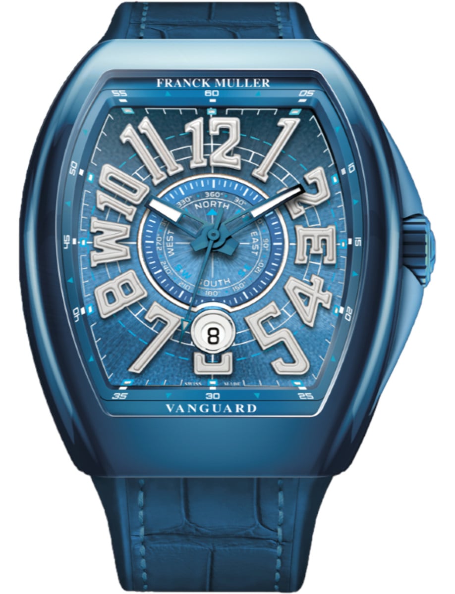 Vanguard Mariner 44mm in Blue Ceramic on Blue Alligator Leather Strap with Blue Dial