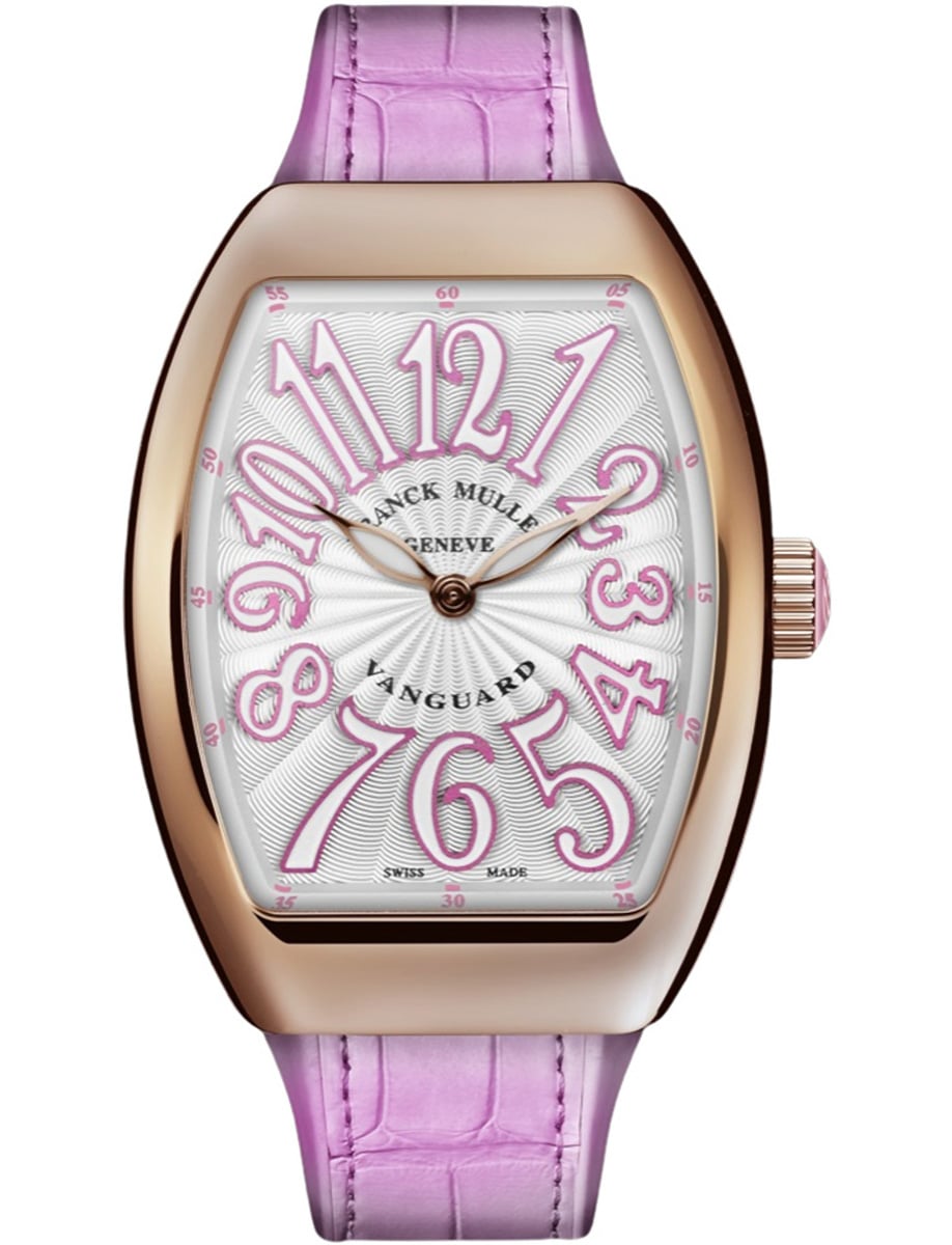 Vanguard Lady 32mm in Rose Gold on Pink Alligator Leather Strap with Silver Dial