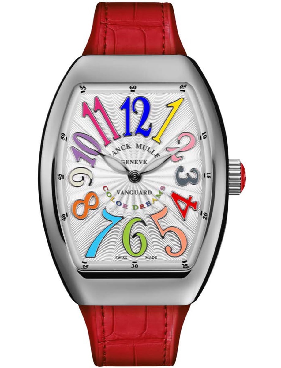 Vanguard Lady 32mm in Steel on Red Alligator Leather Strap with Silver Dial