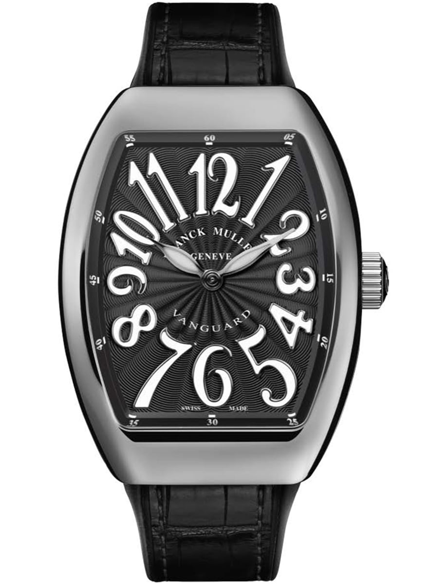 Vanguard Lady 35mm in Steel on Black Alligator Leather Strap with Black Dial