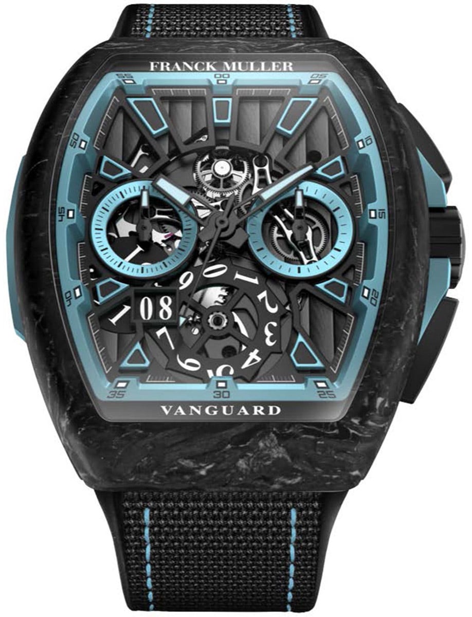 Vanguard Grande Date 45mm in Forged Carbon on Black Textile Strap with Grey Dial