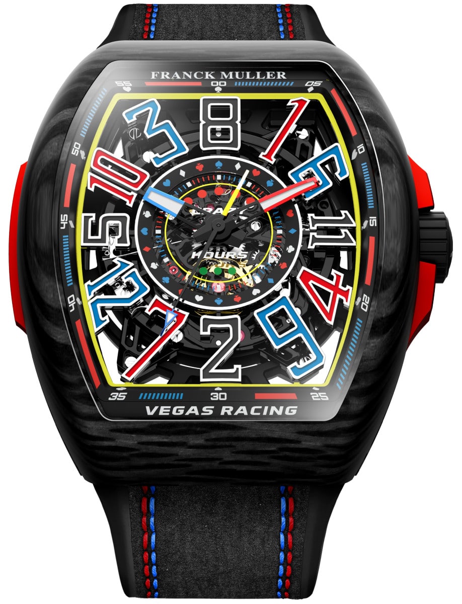 Vanguard Crazy Hours Racing Vegas in Carbon - Limited to 77pcs on Black Calf Leather Strap with Skeleton Dial