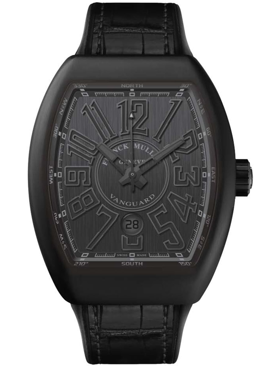 Vanguard Classical 41mm in Black PVD Coated Titanium on Black Alligator Leather Strap with Black Dial