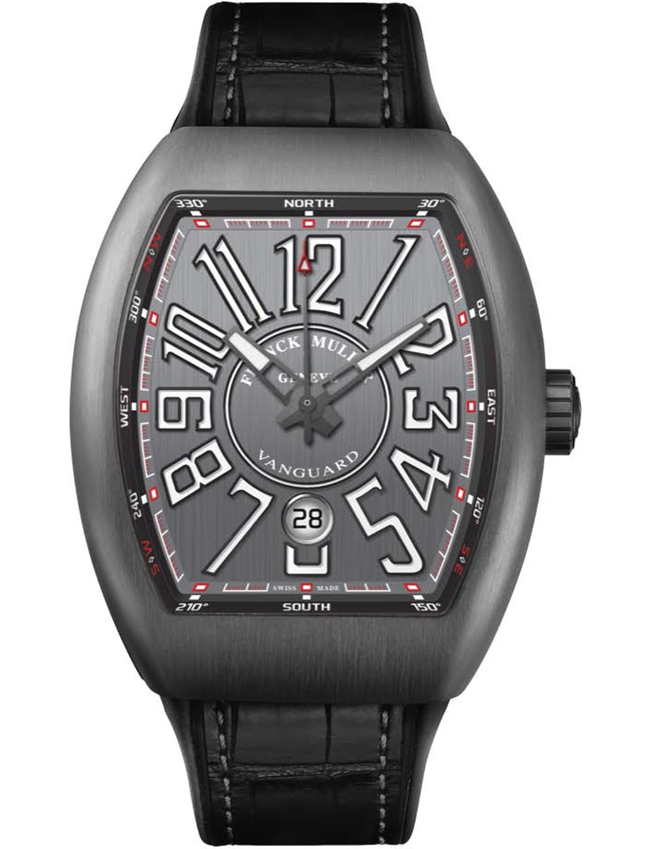 Vanguard Classical 41mm in Titanium on Black Alligator Leather Strap with Grey Dial