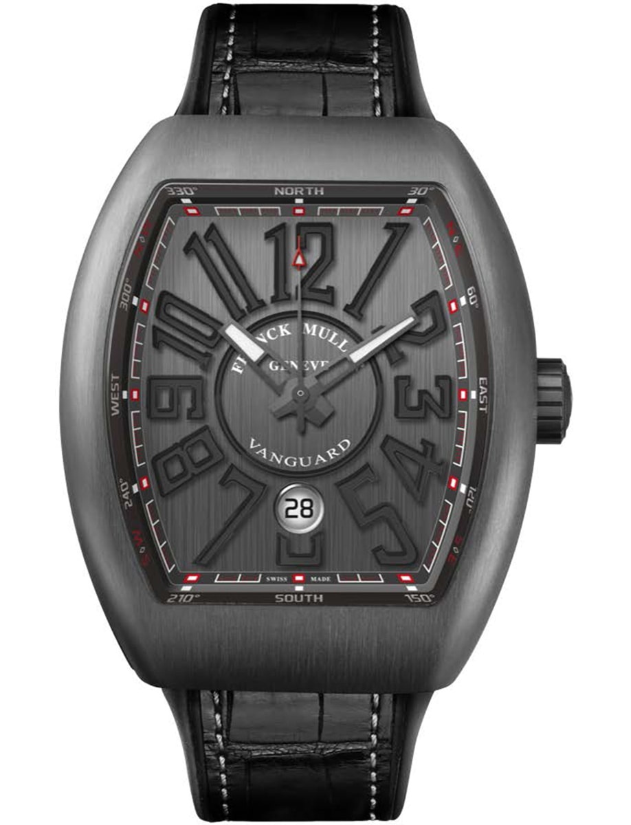 Vanguard Classical 41mm in Titanium on Black Alligator Leather Strap with Grey Dial