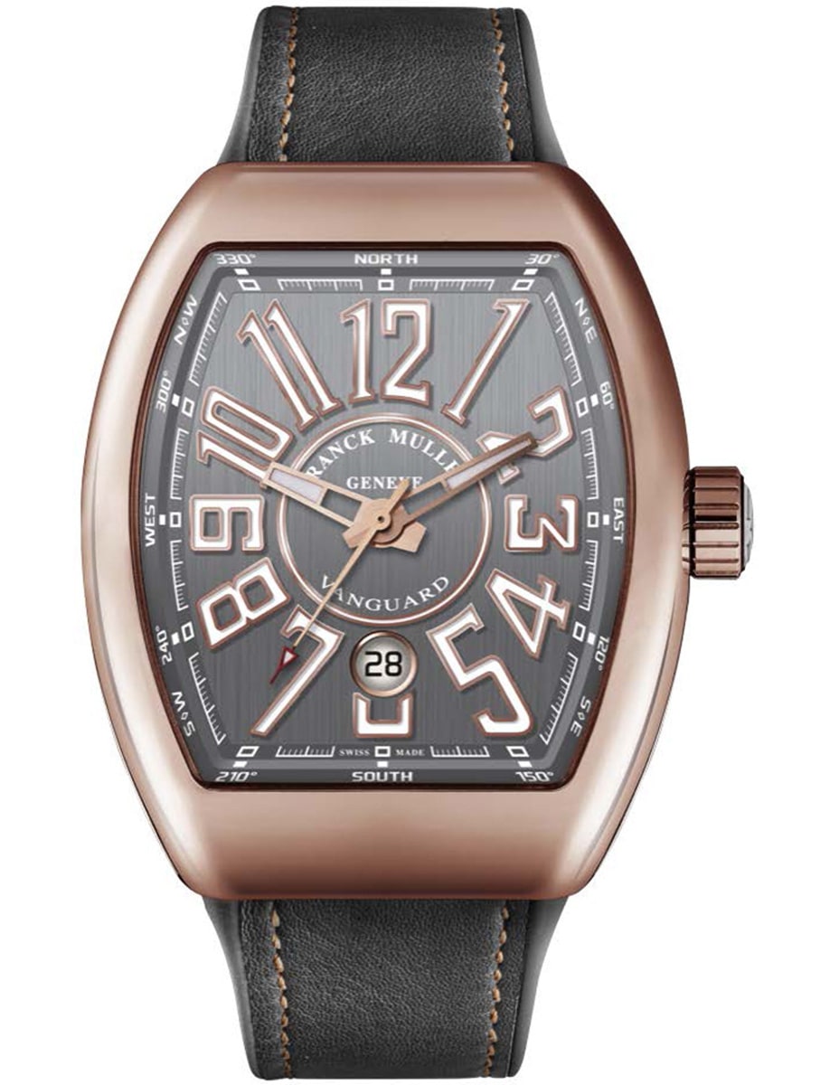 Vanguard Classical 45mm in Rose Gold on Grey Alligator Leather Strap with Grey Dial
