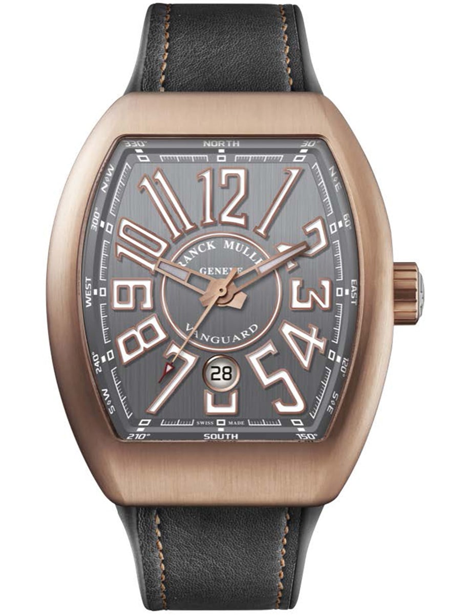 Vanguard Classical 45mm in Rose Gold on Grey Alligator Leather Strap with Grey Dial