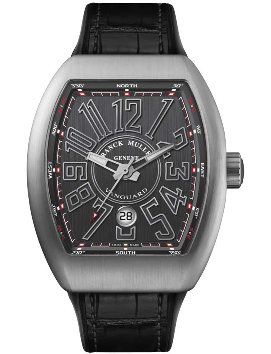 Vanguard Classical 45mm in Steel on Black Alligator Leather Strap with Grey Dial