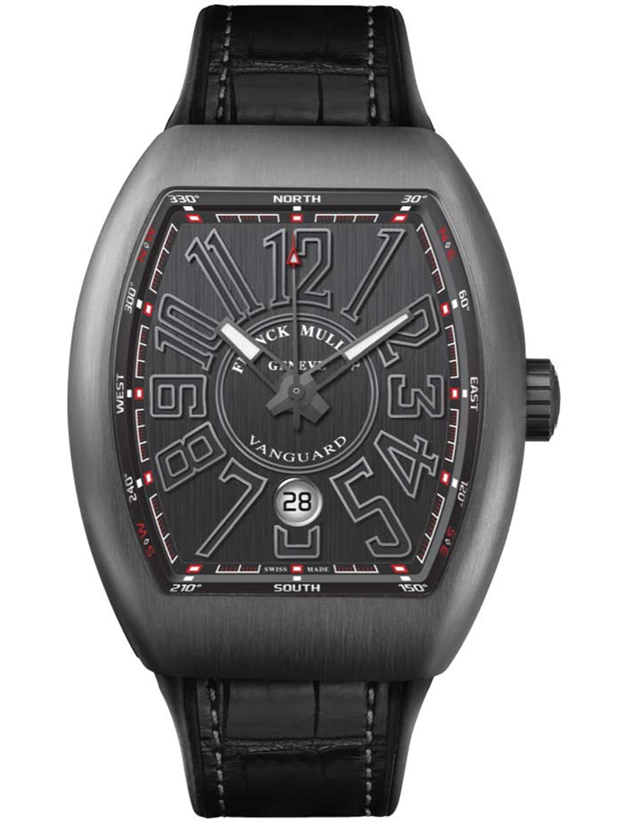 Vanguard Classical 45mm in Titanium on Black Alligator Leather Strap with Grey Dial 