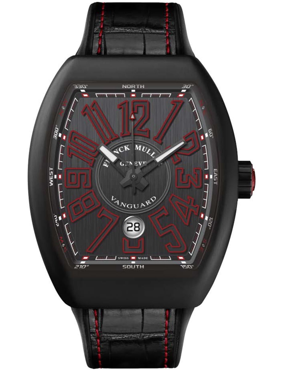 Vanguard Classical 45mm in Titanium on Black Alligator Leather Strap with Grey Dial