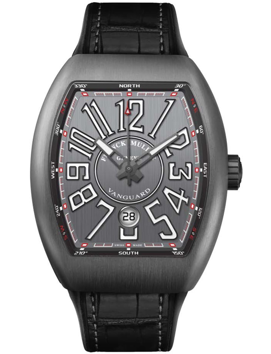 Vanguard Classical 45mm in Titanium on Black Alligator Leather Strap with Grey Dial