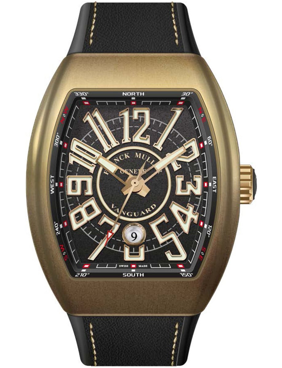 Vanguard Classical 45mm in Bronze on Black Alligator Leather Strap with Black Dial