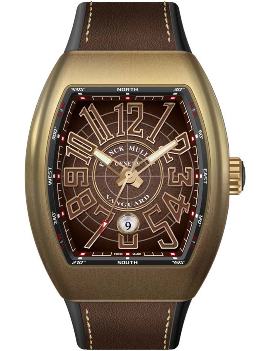Vanguard Classical 45mm in Bronze on Brown Alligator Leather Strap with Brown Dial