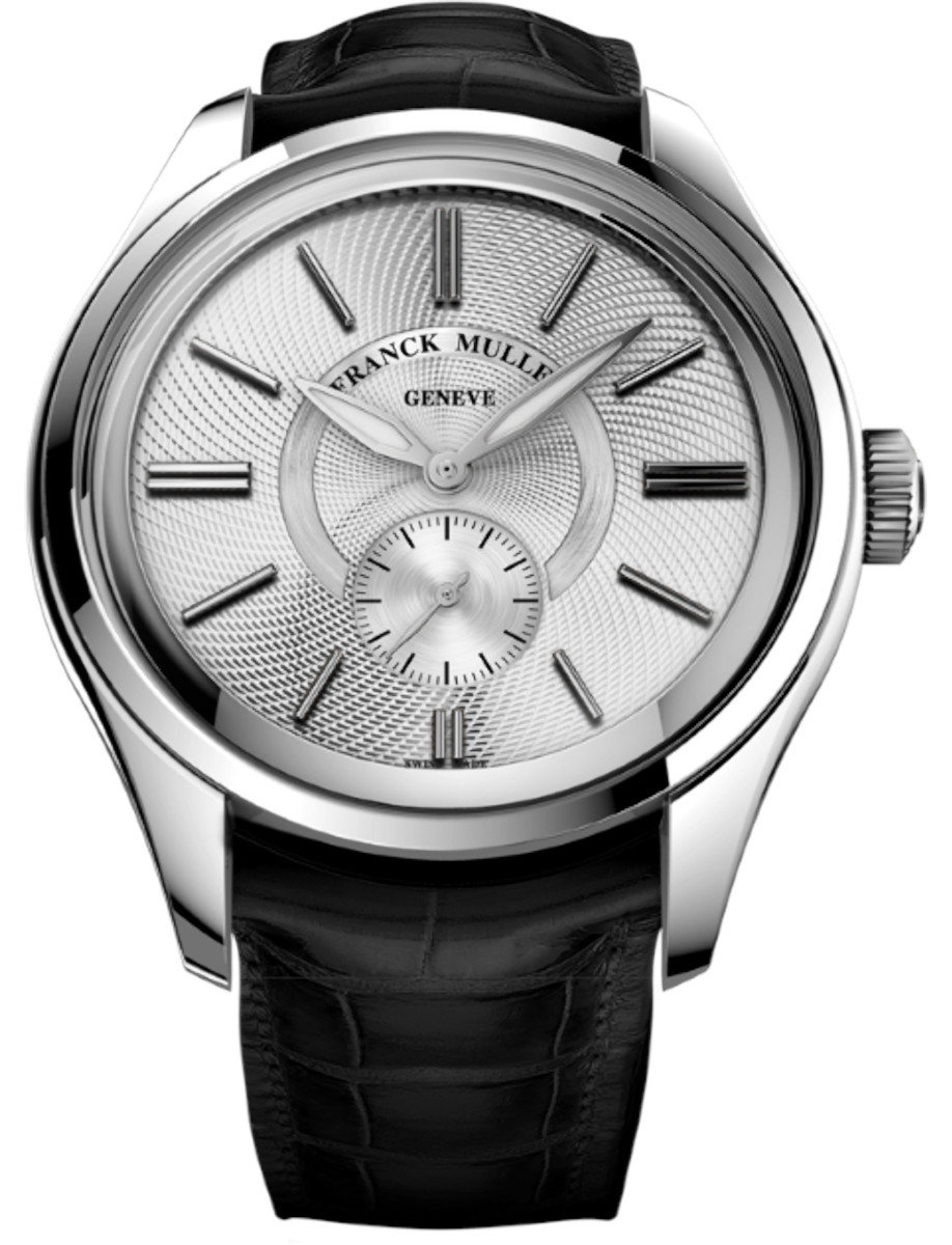 Round 43mm in Steel on Black Crocodile Leather Strap with Silver Guilloche Dial