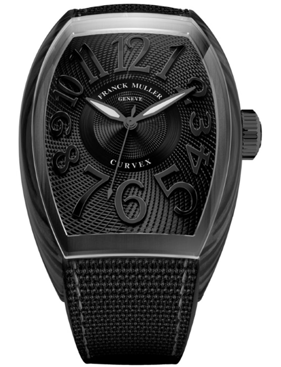 Curvex 36mm in Forged Carbon on Black Textile Strap with Black Dial