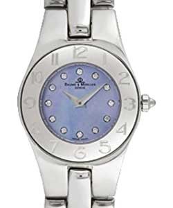 Baume & Mercier Linea Stainless Steel Blue Mother Of Pearl Diamond Dial
