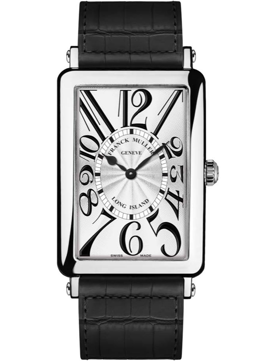 Long Island 25.95mm in Steel on Black Crocodile Leather Strap with Silver Dial