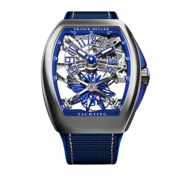 Gravtiy Yachting 45mm in Steel on Blue Fabric Strap with Skeleton Dial
