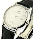 Portofino Automatic in Steel on Black Crocodile Leather Strap with White Dial