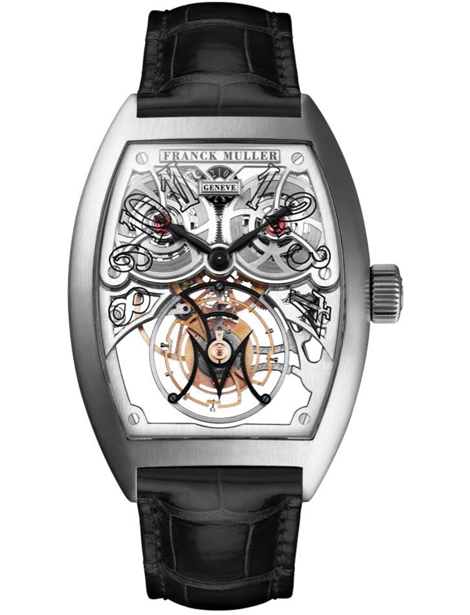 Giga Tourbillon 43.7mm in White Gold on Black Crocodile Leather Strap with Skeleton Dial