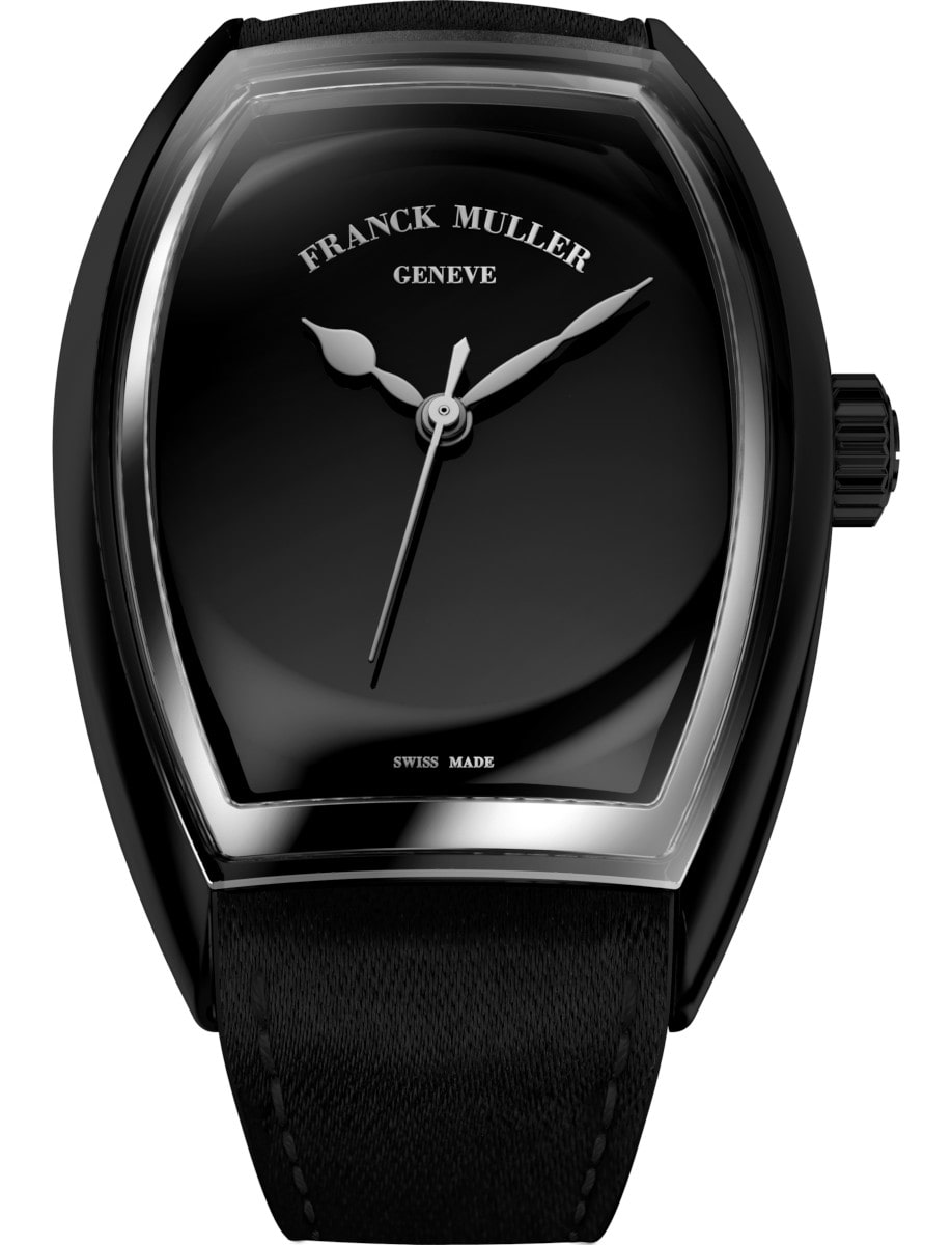Curvex CX Piano 30mm in Black Steel on Black Satin Strap with Black Dial