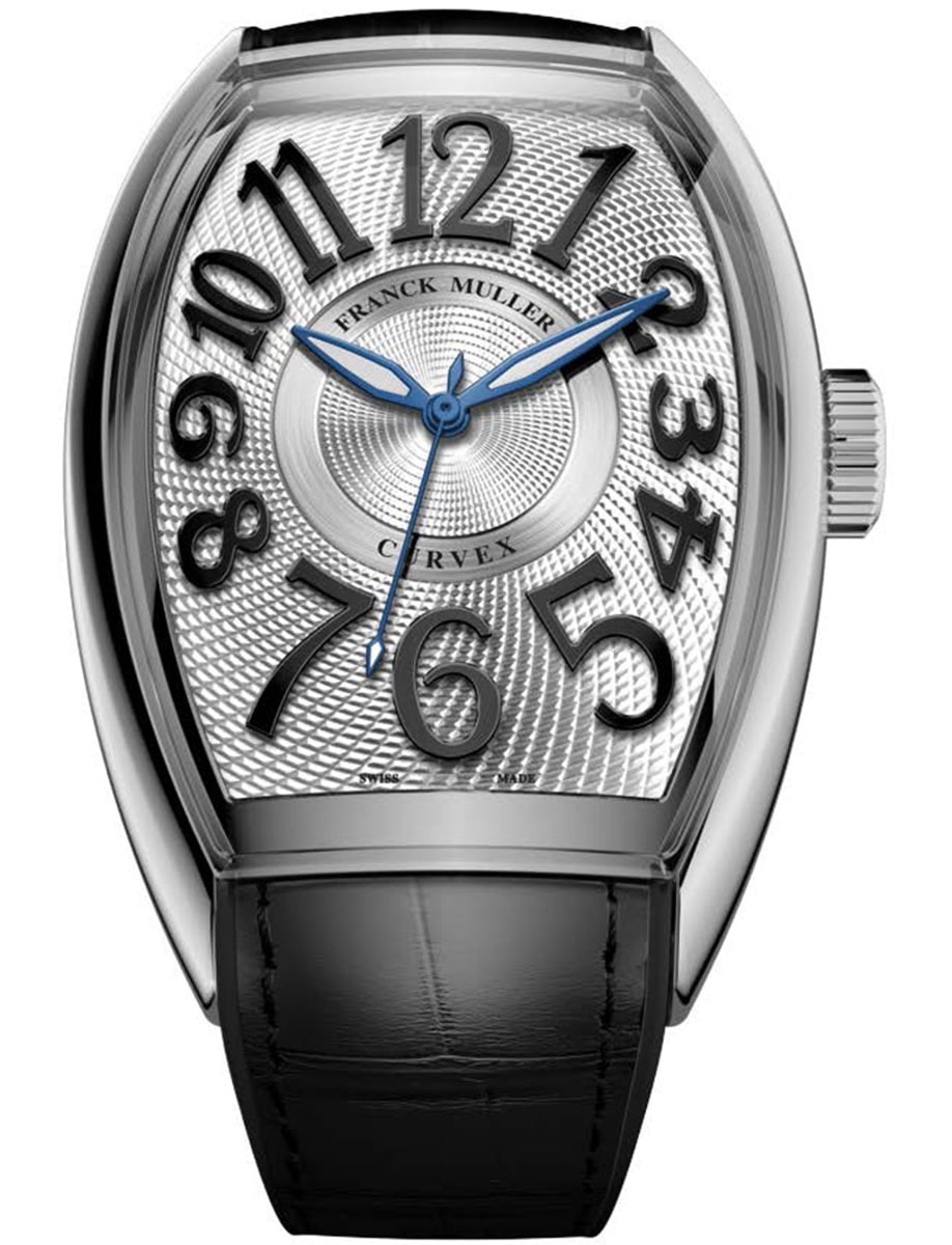 Curvex CX 36mm in Steel on Black Alligator Leather Strap with Silver Dial