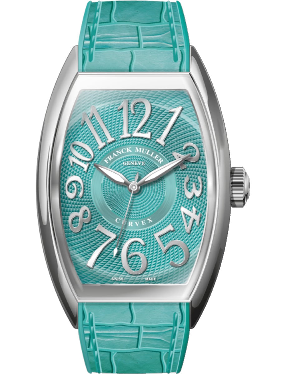 Curvex CX 36mm in Steel on Sea Green Alligator Leather Strap with Sea Green Dial