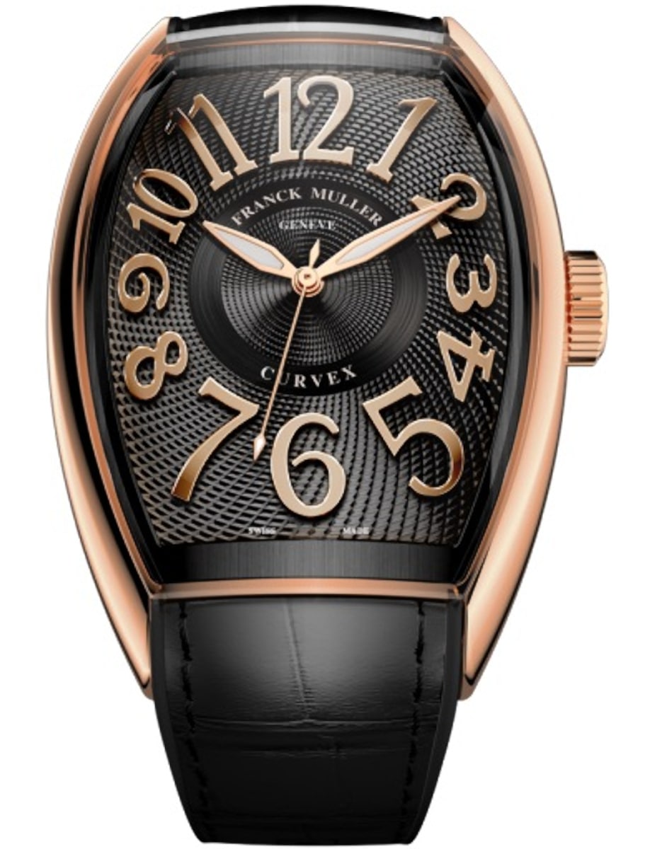 Curvex CX 40mm in Rose Gold on Black Alligator Leather Strap with Black Dial