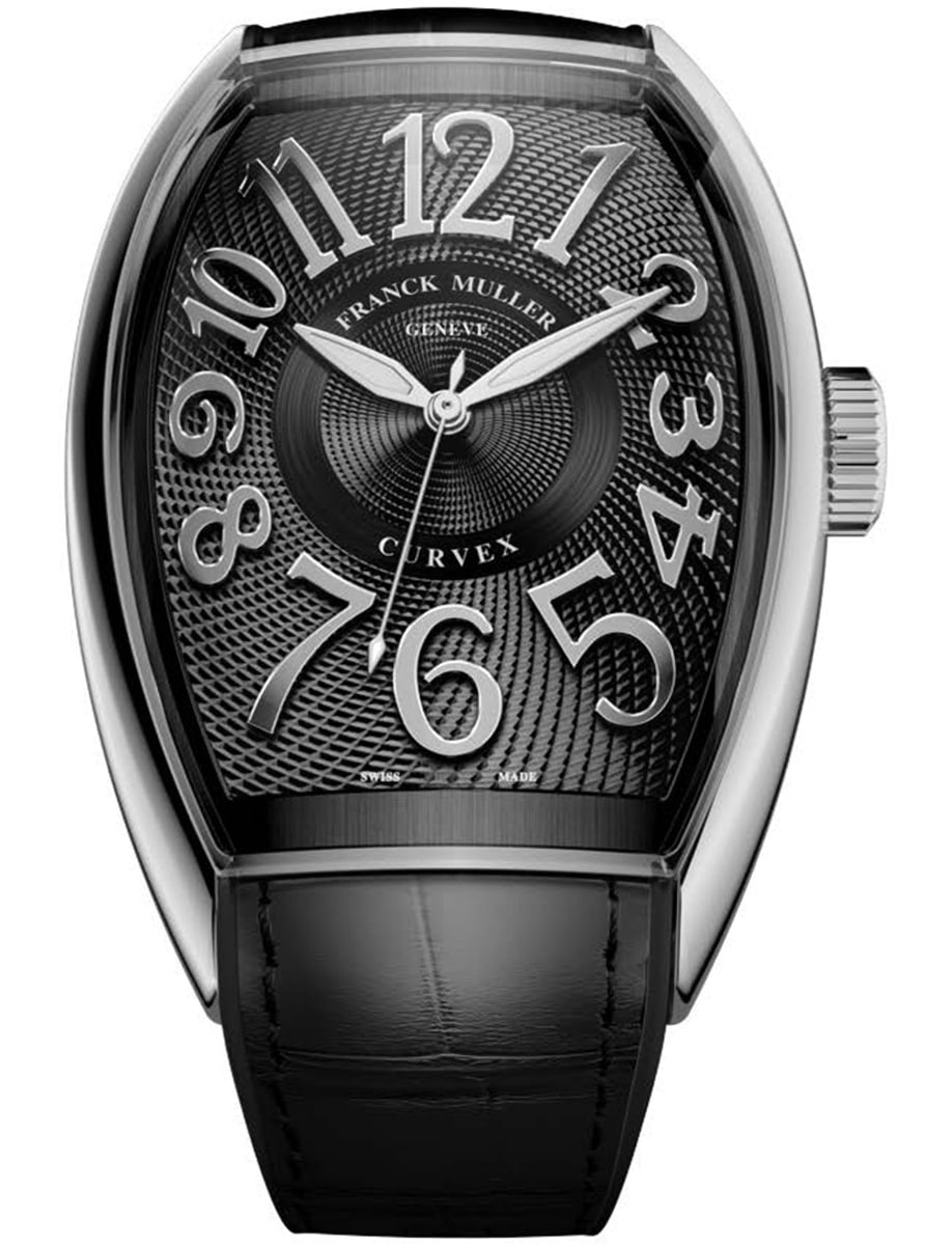 Curvex CX 40mm in Steel on Black Alligator Leather Strap with Black Dial