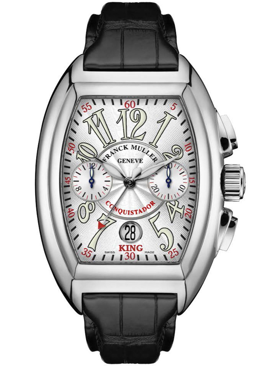 Conquistador 40.3 Automatic in White Gold on Black Alligator Leather Strap with Silver Dial 