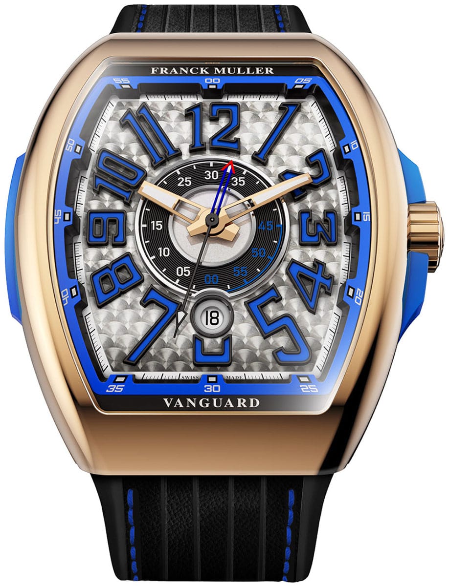 Colorado Grand 45mm in Rose Gold - Limited Edition on Black Multiperforated Leather Strap with Silver Dial