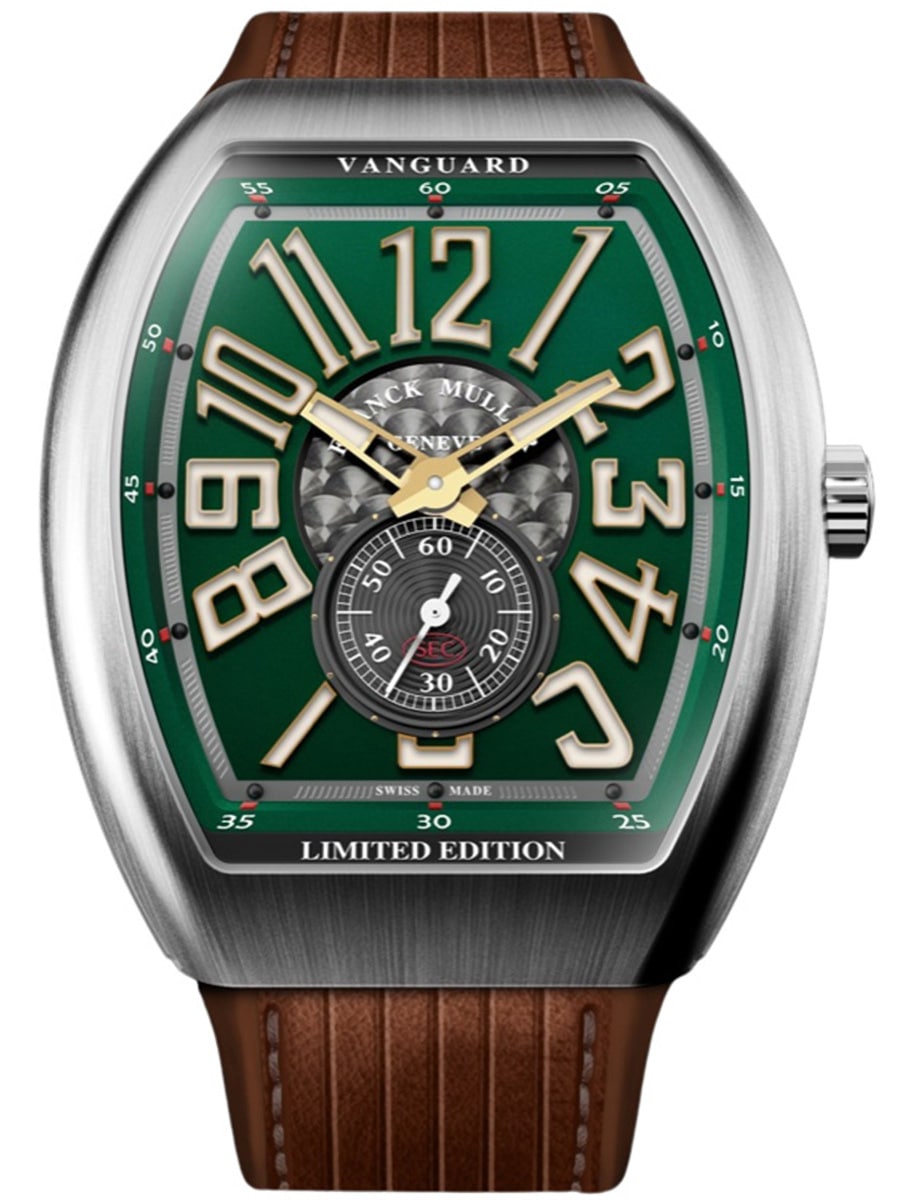 Colorado Grand 41mm in Titanium - Limited Edition on Brown Rubber and Calfskin Leather Strap with Green Dial