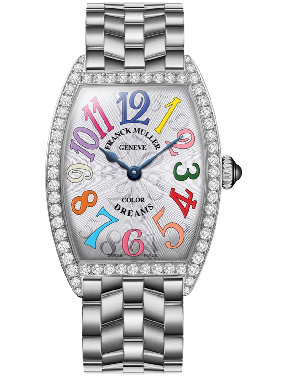Cintree Curvex 25mm Quartz in Steel with Diamond Bezel on Steel Bracelet with Silver Dial