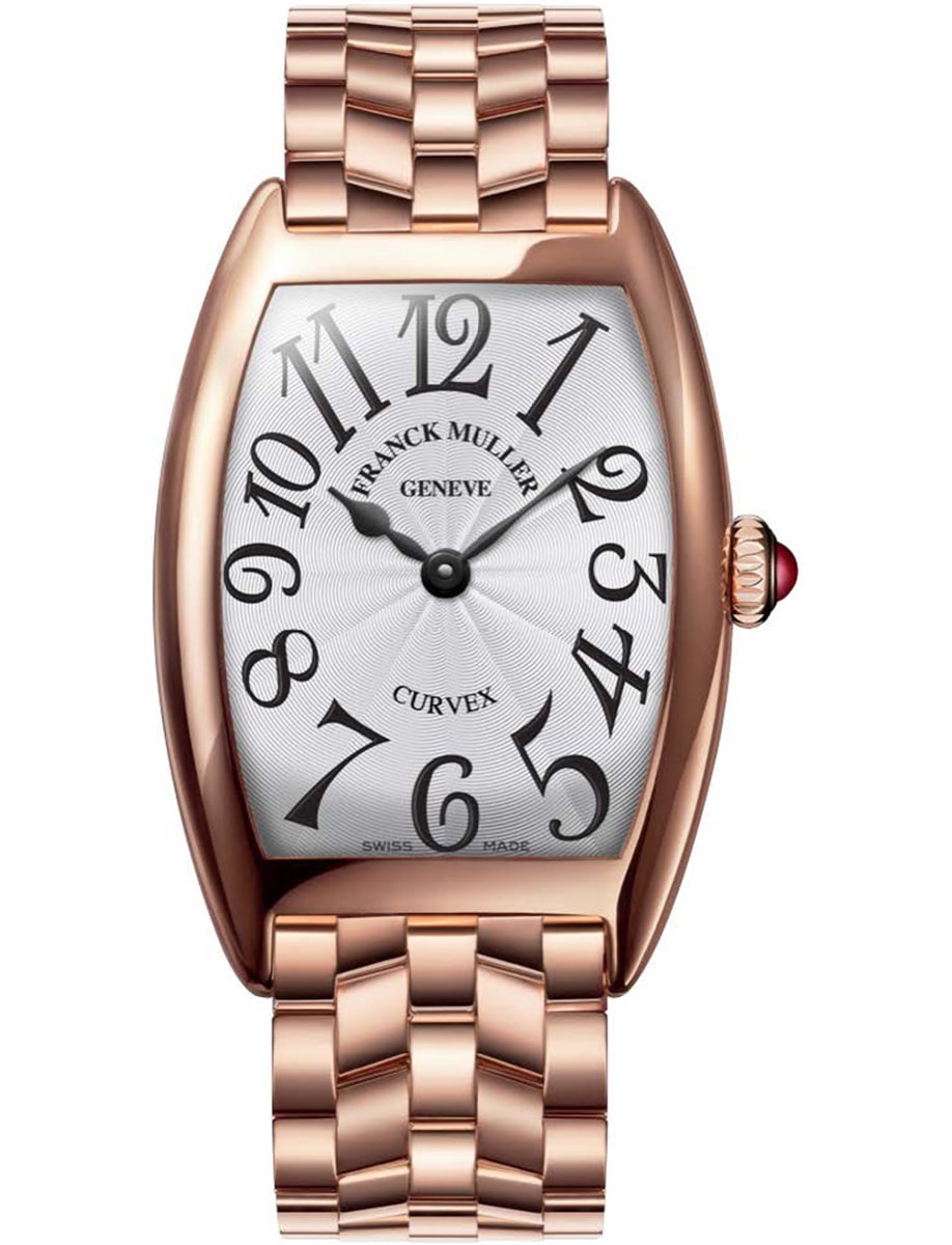 Cintree Curvex 25mm Quartz in Rose Gold on Rose Gold Bracelet with Silver Dial