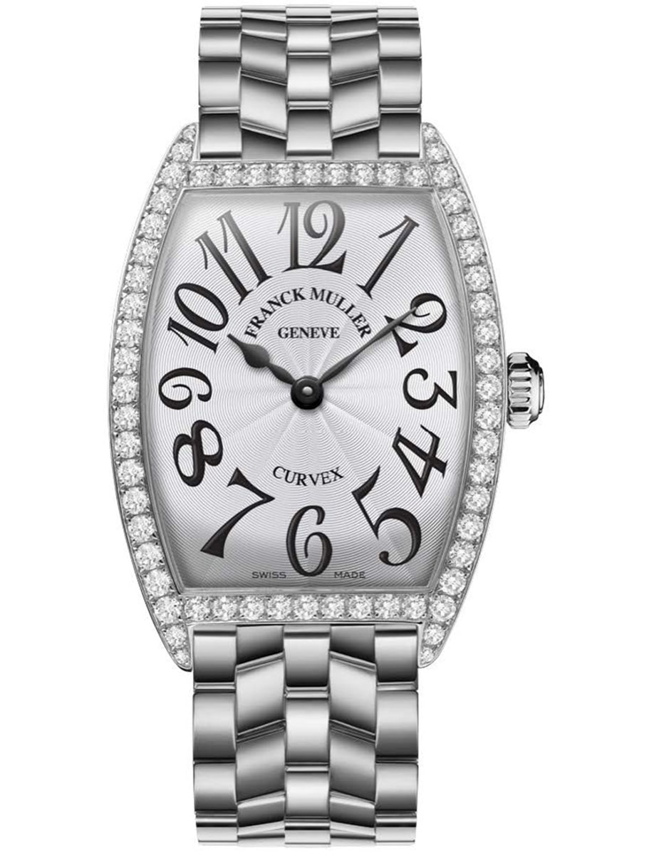 Cintree Curvex 31mm Quartz in Steel with Diamond Bezel on Steel Bracelet with Silver Dial