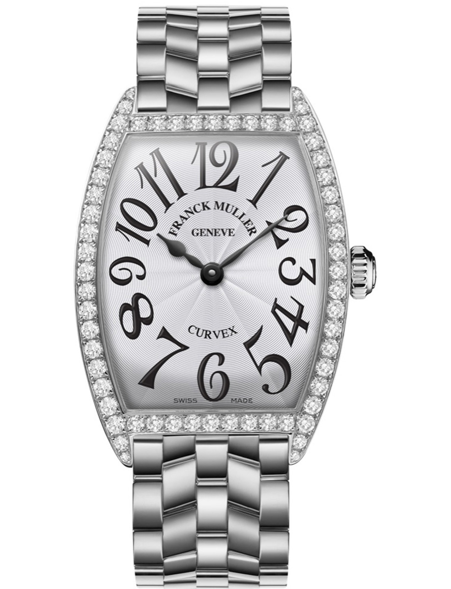 Cintree Curvex 29mm in Steel with Diamond Bezel on Steel Bracelet with Silver Dial