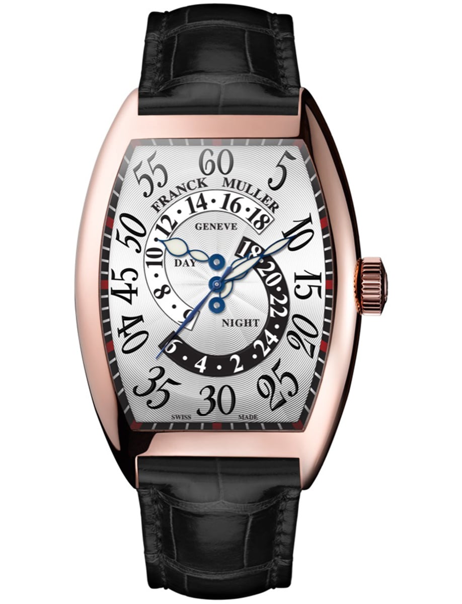 Cintree Curvex 36mm in Rose Gold  on Black Alligator Leather Strap with Black Dial
