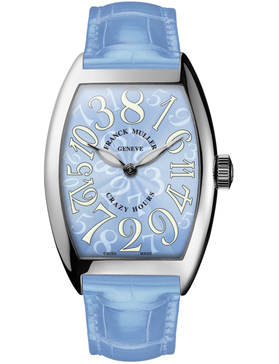 Cintree Curvex 39mm in Steel on Light Blue Alligator Leather Strap with Light Blue Dial