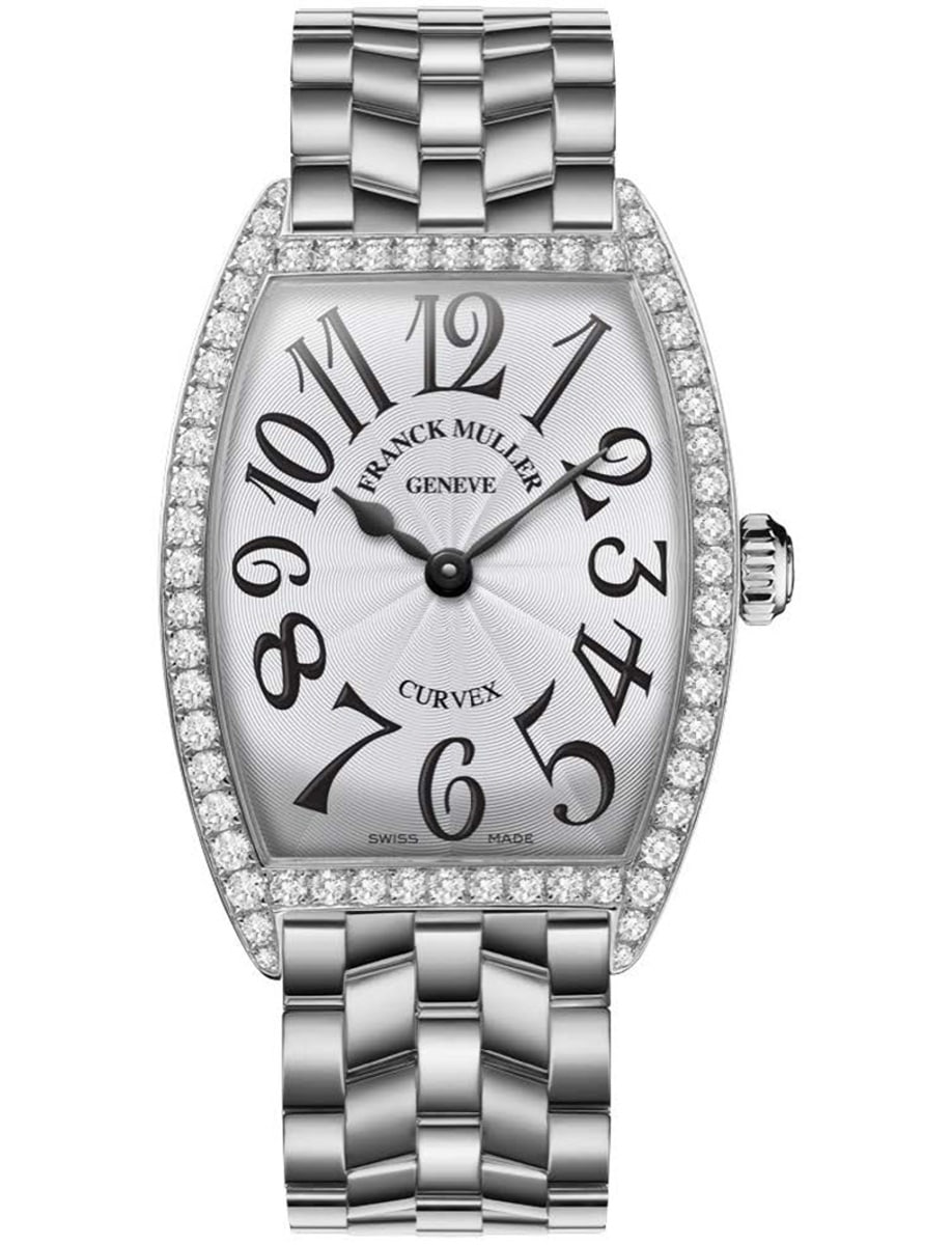 Cintree Curvex 32mm in Steel with Diamond Bezel on Steel Bracelet with Silver Dial