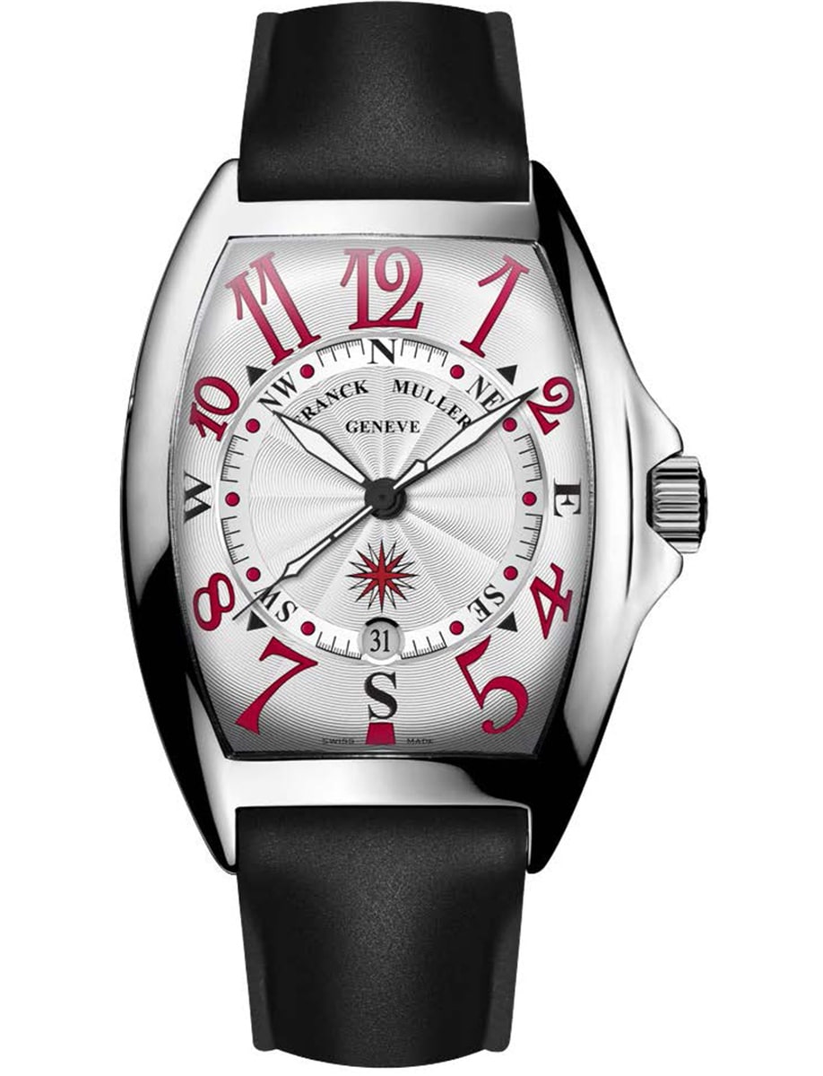 Cintree Curvex 43mm in Steel on Black Alligator Leather Strap with Silver Dial