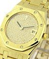 Lady's Yellow Gold Royal Oak Yellow Gold on Bracelet with Pave Diamond Dial 