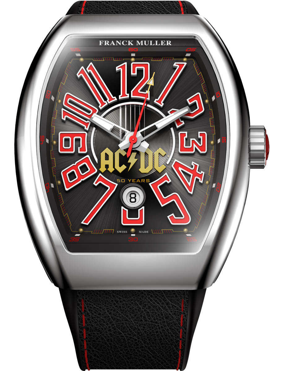 Vanguard AC/DC 50th Anniversary 43mm in Steel - Limited to 50pcs on Black Calfskin Leather Strap with Black Dial