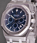Royal Oak Chronograph in Steel on Bracelet with Blue Dial - Dark hands